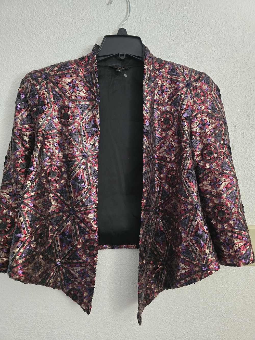Alberto Makali Multi-Metallic Sequin Open-Front Blazer - Picture 2 of 11